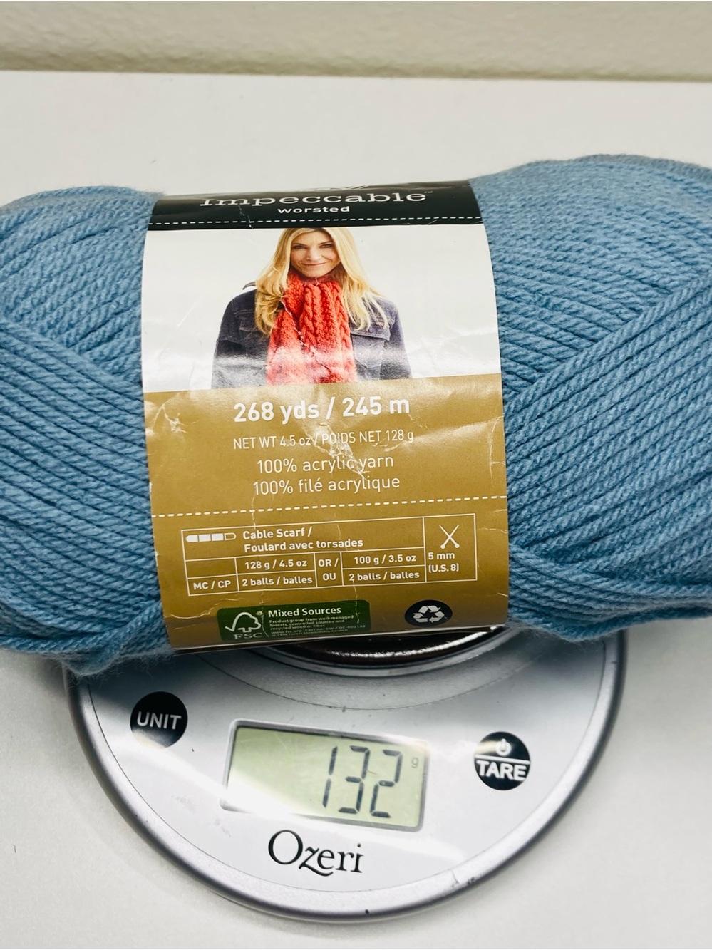 NEW Impeccable Worsted 100% Acrylic Yarn - True Blue